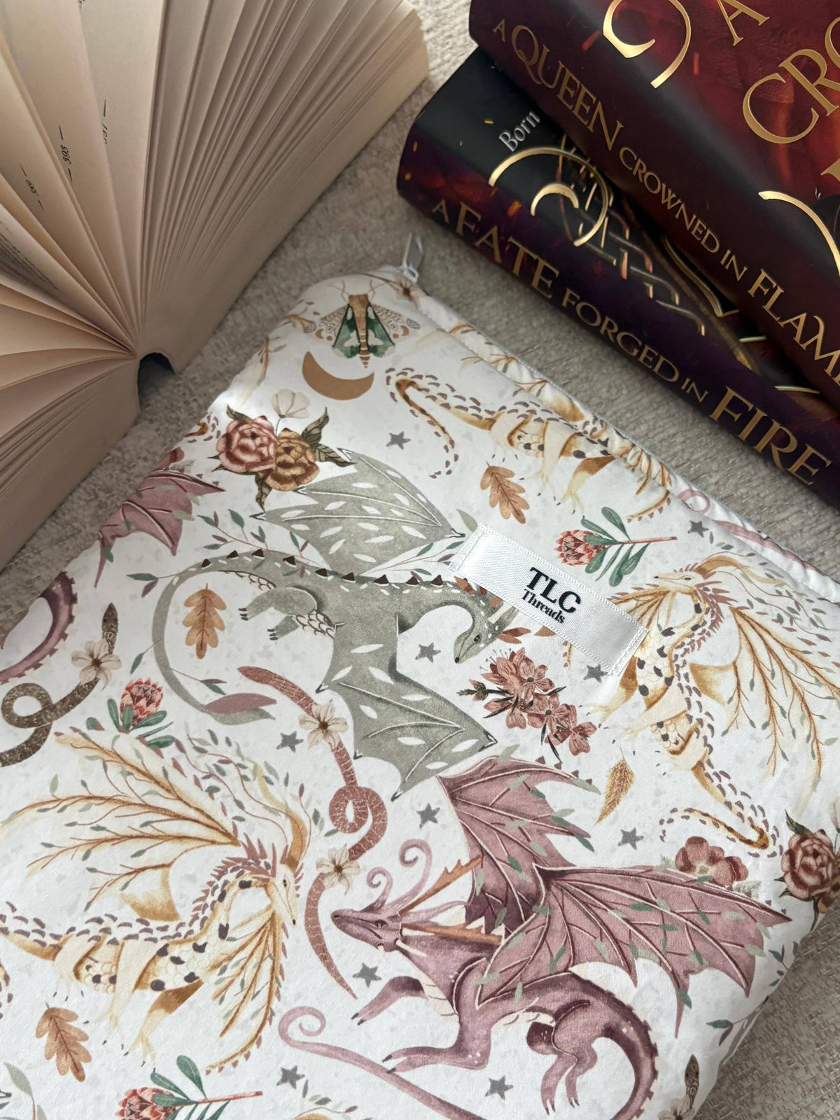 Fantasy Dragon book sleeve - Moonlit Menagerie