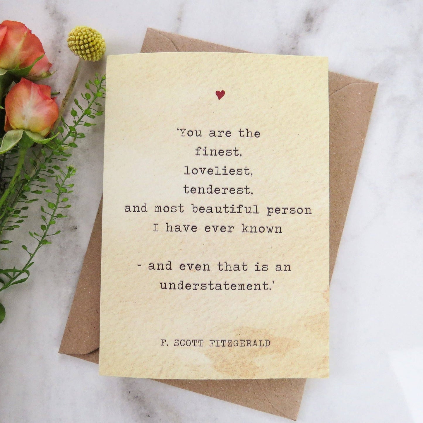 Literature Lovers Card F.Scott Fitzgerald Quote Valentines