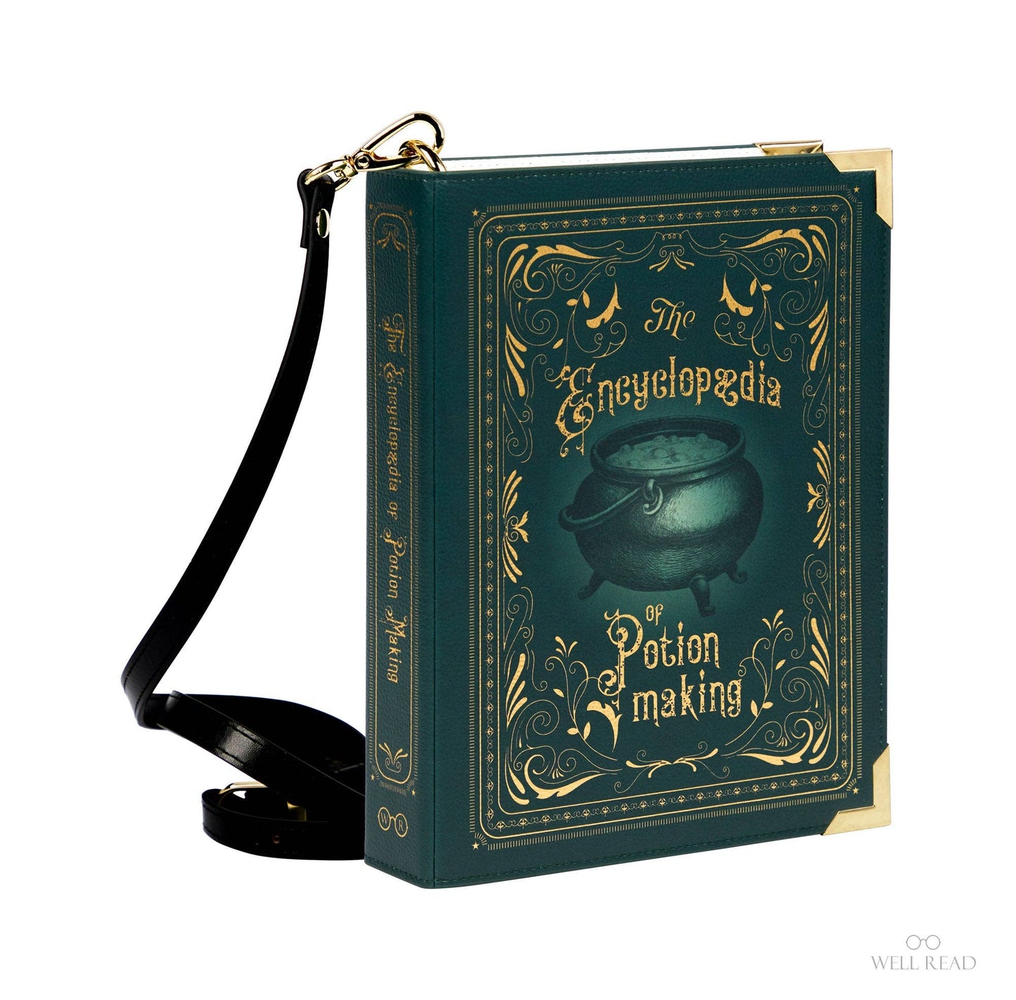 Luxury Gold Foiled The Encyclopedia of Potion Making Book Handbag Crossbody Purse