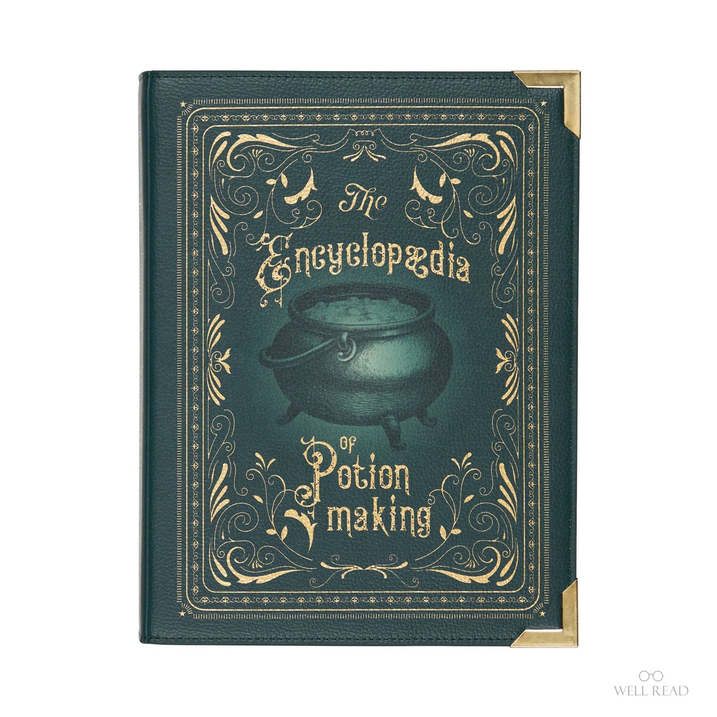 Luxury Gold Foiled The Encyclopedia of Potion Making Book Handbag Crossbody Purse