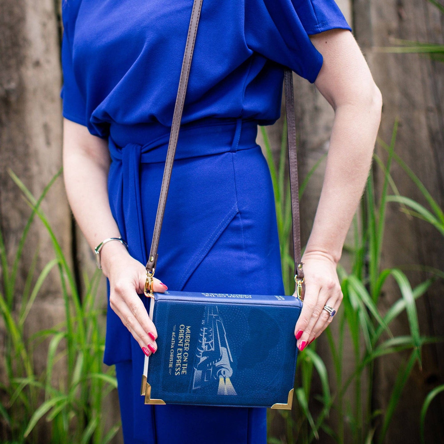 Murder on The Orient Express Blue Book Handbag Crossbody Purse
