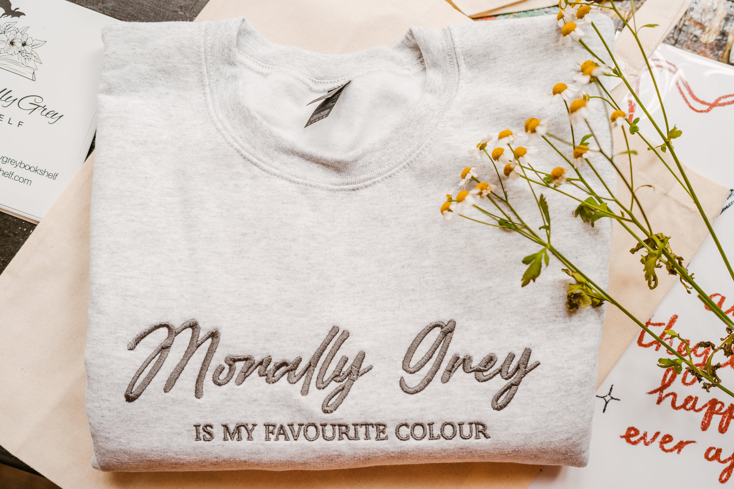 Morally Grey Embroidered Sweatshirt