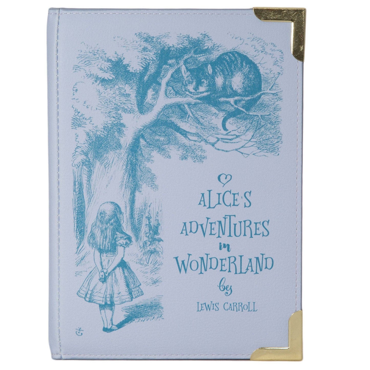 Alice in Wonderland Purple Book Crossbody Vegan Handbag
