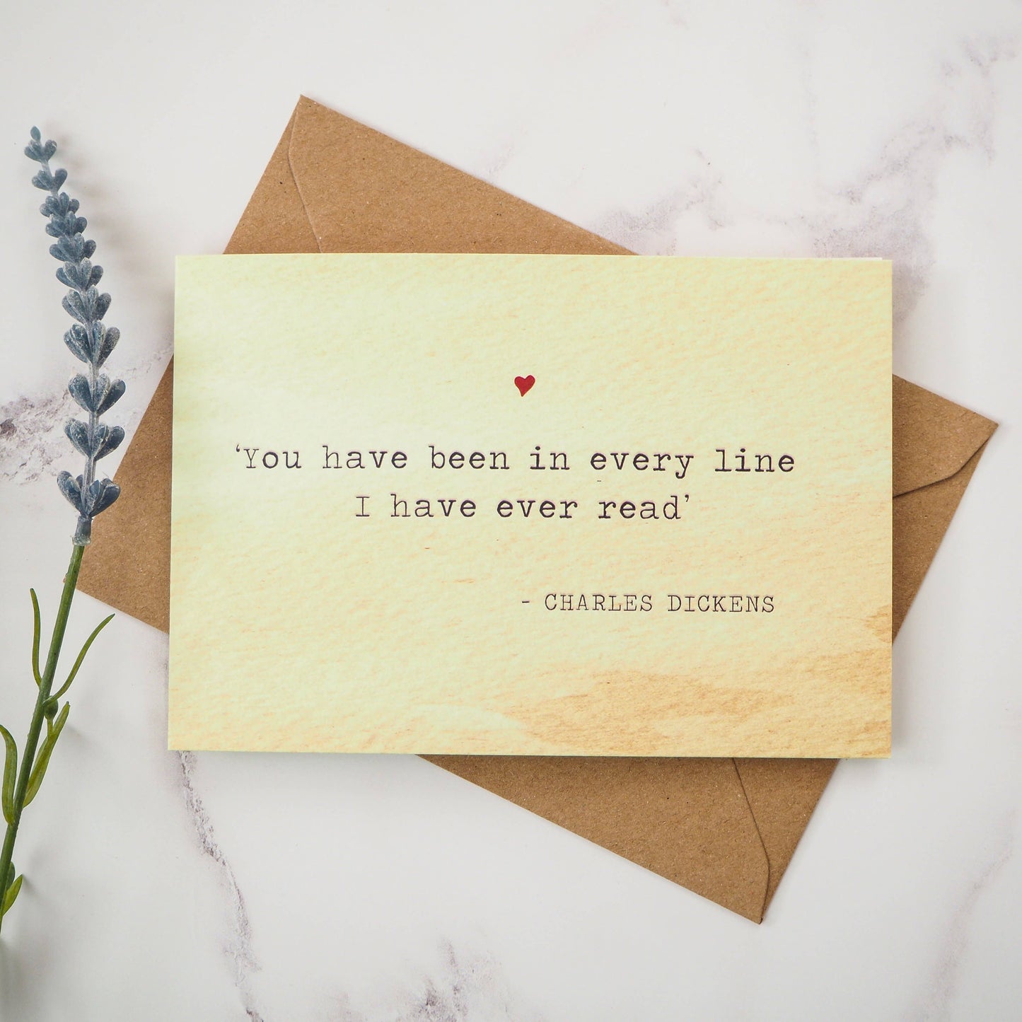 Literature Lovers Card Charles Dickens Quote Valentines