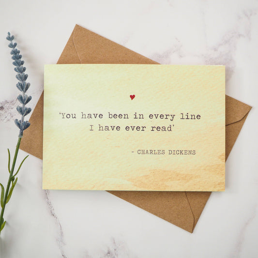 Literature Lovers Card Charles Dickens Quote Valentines
