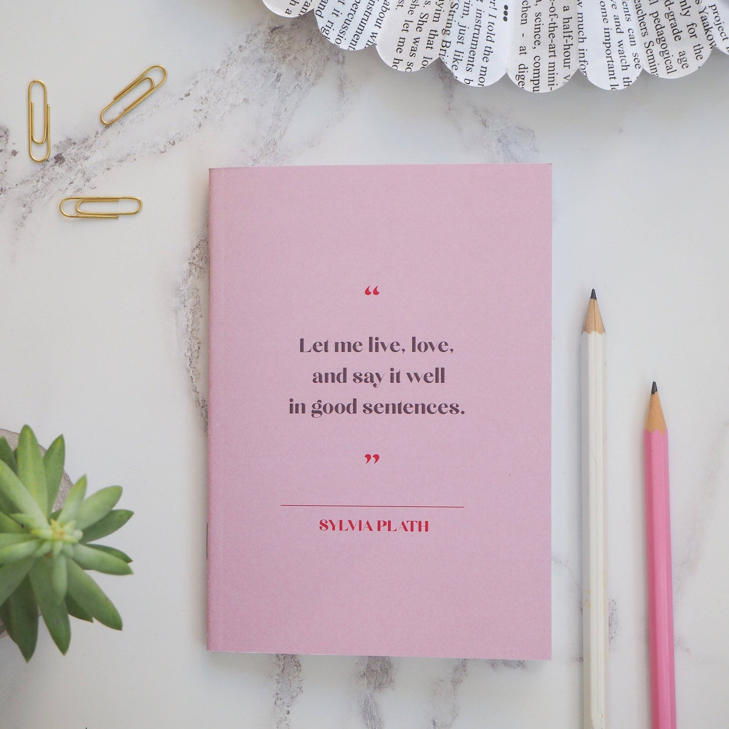 Sylvia Plath - Women Writers Pocket Notebook Pink A6