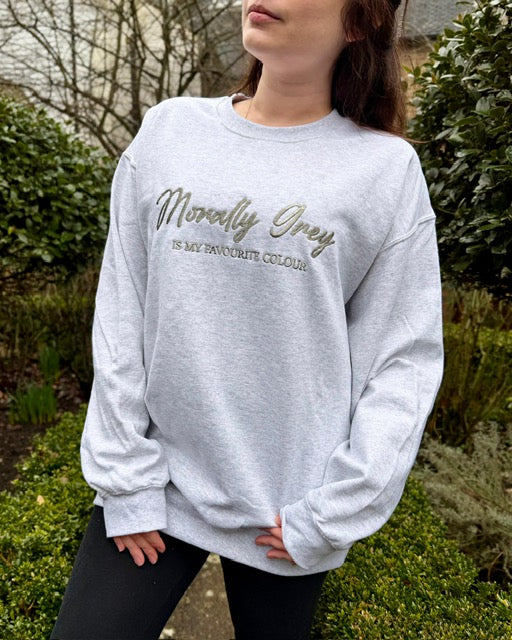 Morally Grey Embroidered Sweatshirt