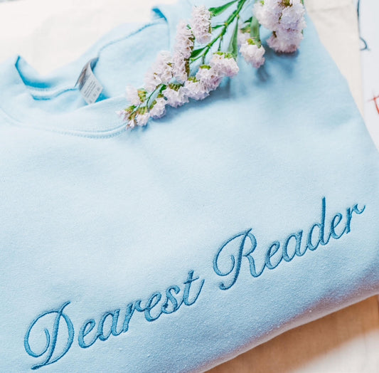 Dearest Reader Embroidered Sweatshirt